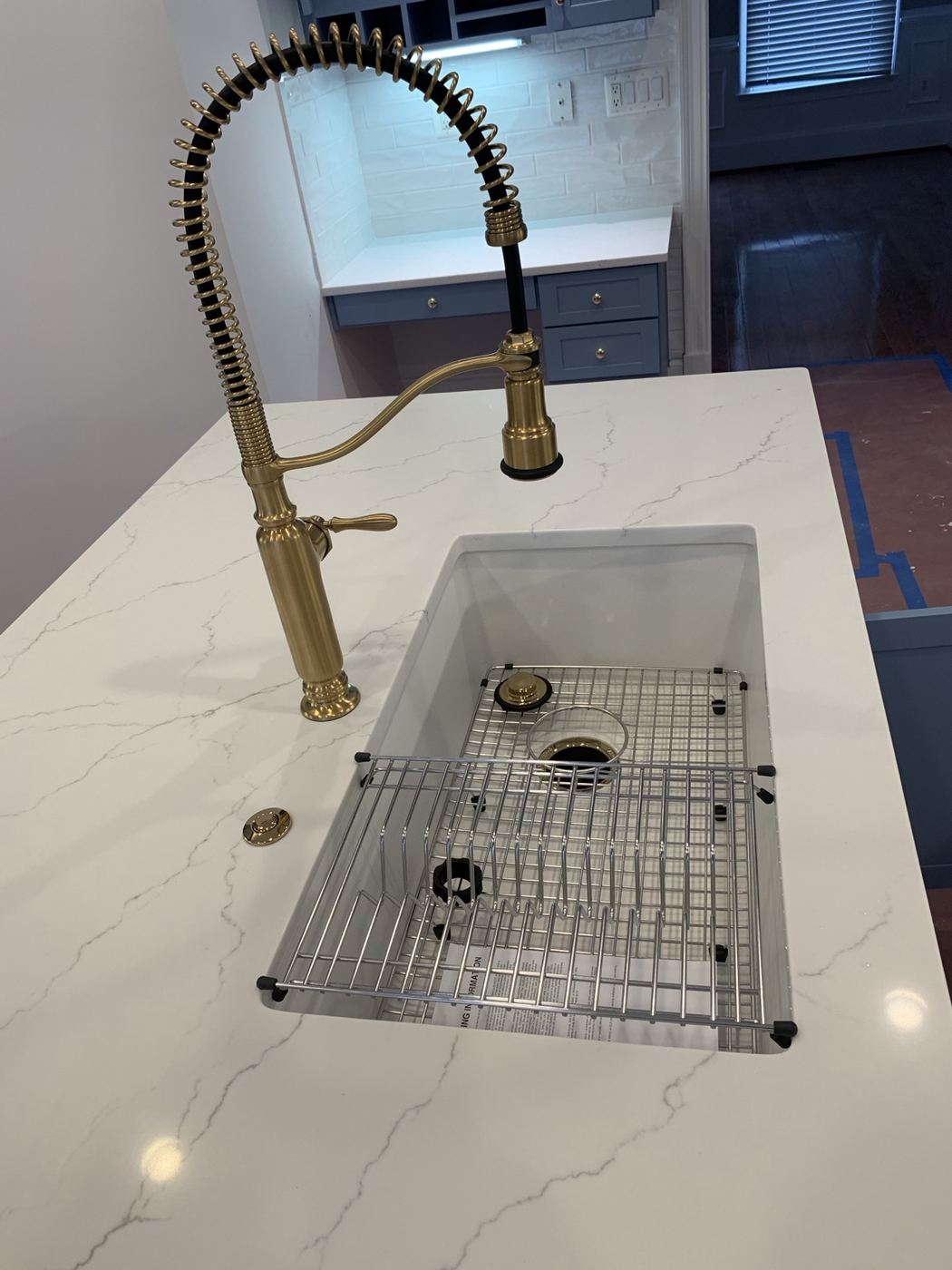 Kitchen sink and faucet installation completed by Mercy's Plumbing