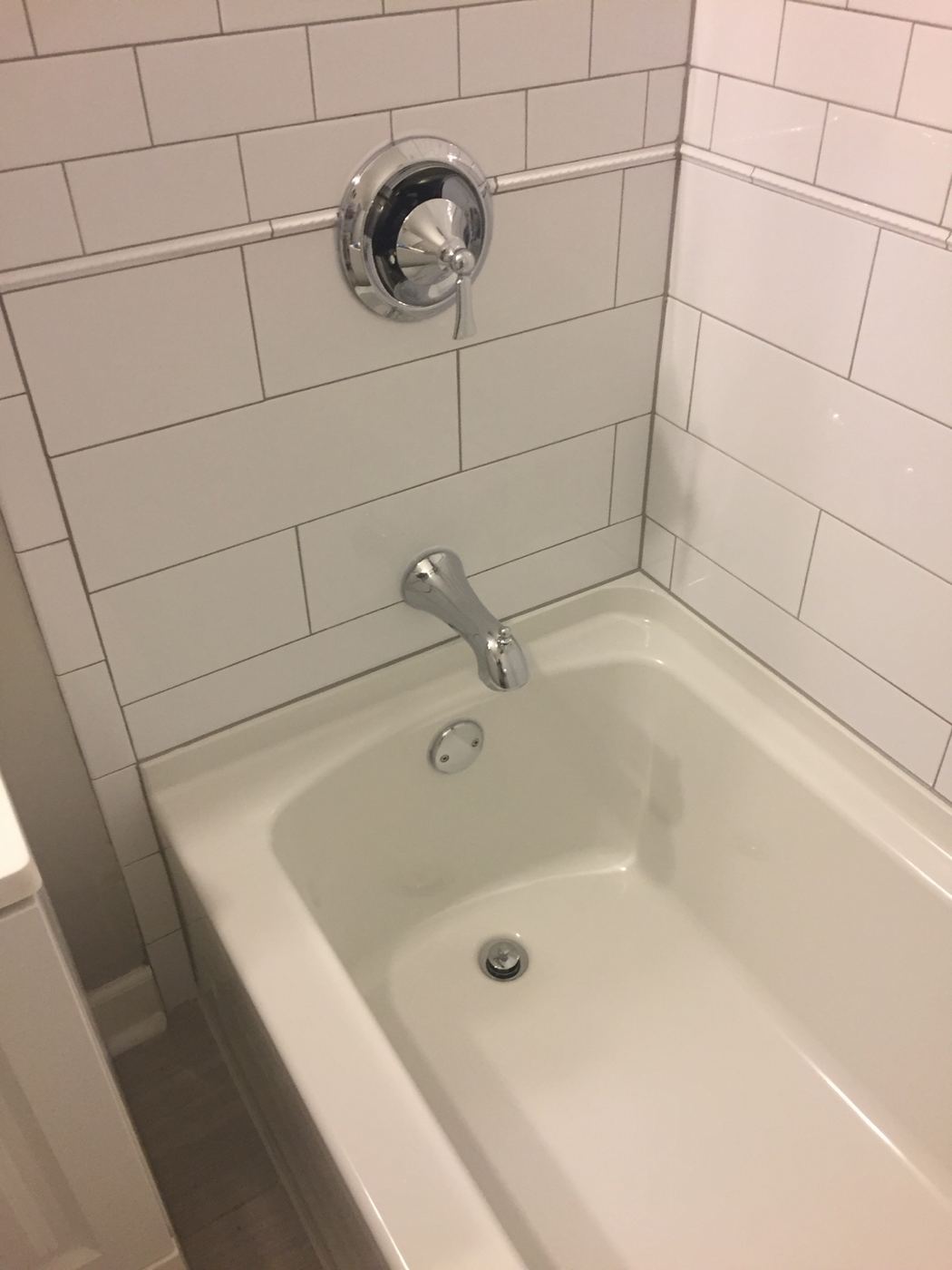 Bathtub and shower valve and fixture installation completed by Mercy's Plumbing