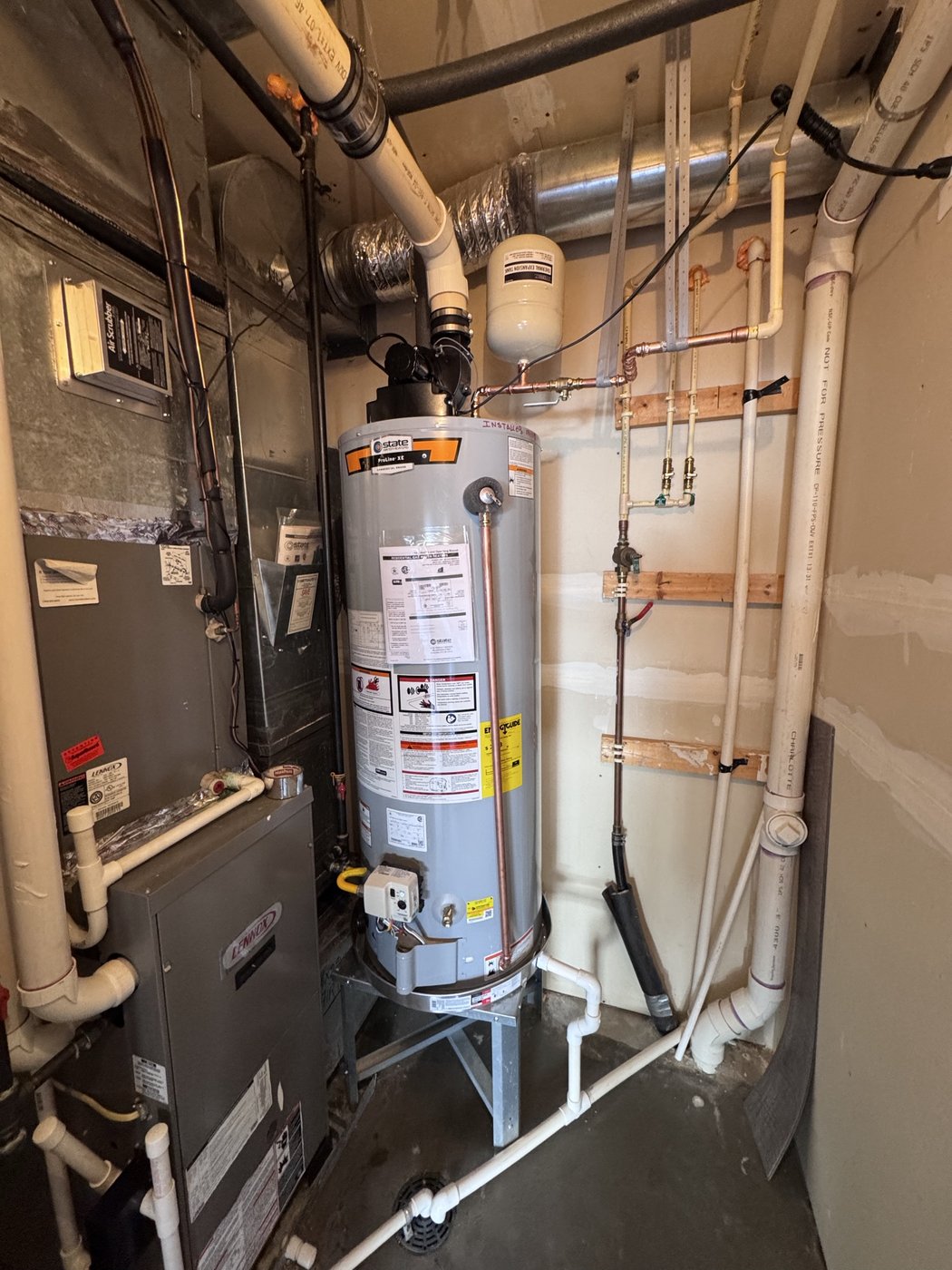 Gas water heater and thermal expansion tank installation completed by Mercy's Plumbing